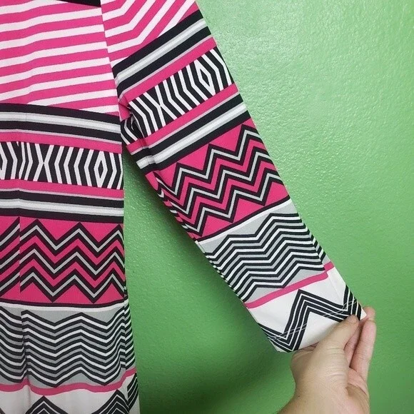 Eliza J pink abstract geometric design short dress size 8 - Picture 9 of 10